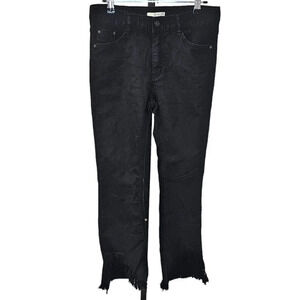 Oak  + Fort Womens Fringe Black Jeans